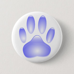 Glass Dog Paw Print 2 Inch Round Button