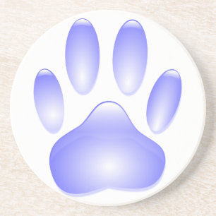 Glass Dog Paw Print Coaster