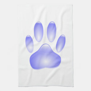 Glass Dog Paw Print Kitchen Towel