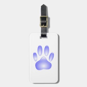 Glass Dog Paw Print Luggage Tag