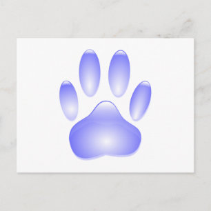 Glass Dog Paw Print Postcard