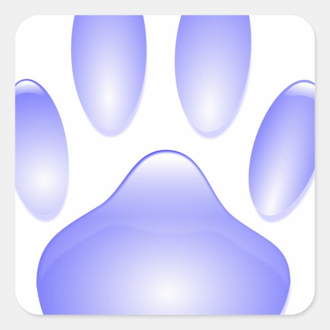 Glass Dog Paw Print Square Sticker (Front)