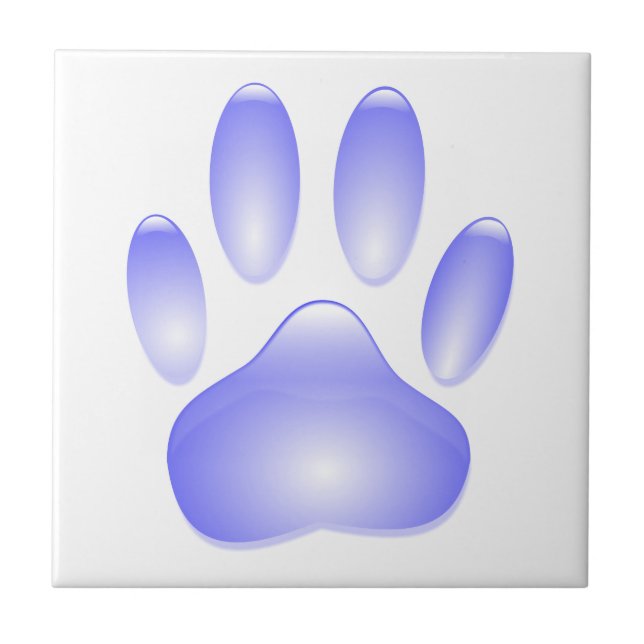 Glass Dog Paw Print Tile (Front)