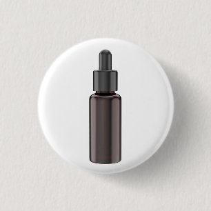 Glass dropper bottle with pipette 1 inch round button