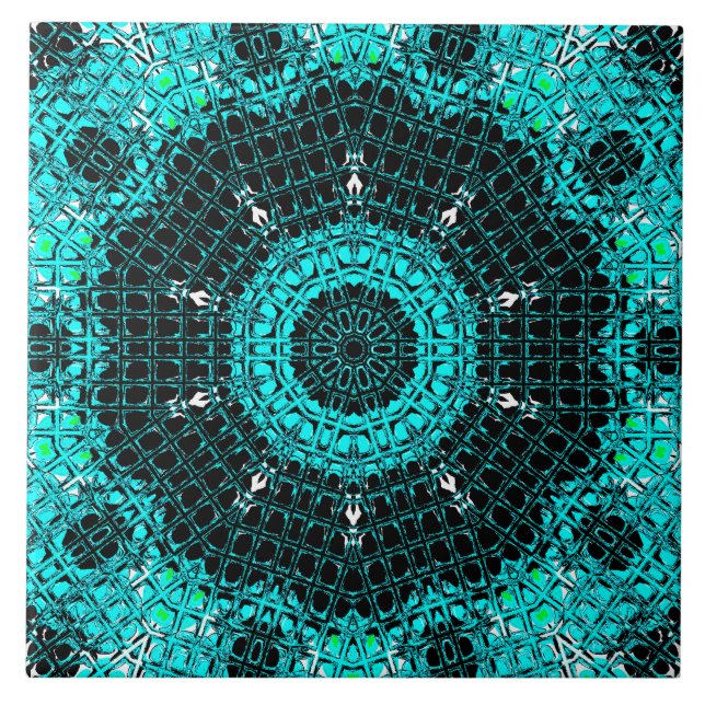 Glass Effect Mosaic Aquamarine Tile (Front)