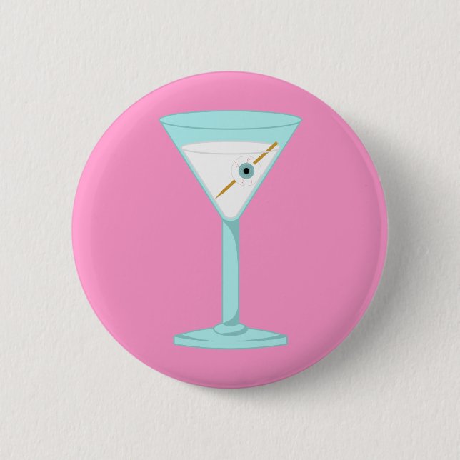 Glass Eye Human Eyeball Martini 2 Inch Round Button (Front)