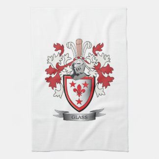 Glass Family Crest Coat of Arms Kitchen Towel