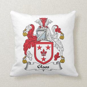 Glass Family Crest Throw Pillow