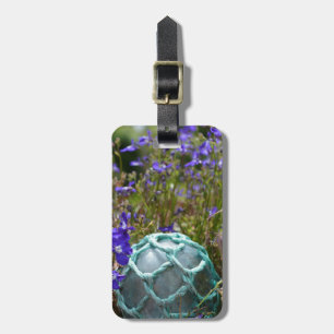 Glass Fishing Float And Flowers Luggage Tag