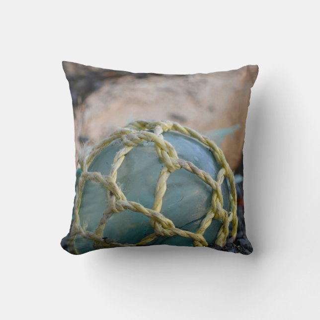 Glass Fishing Float, Vertical Throw Pillow (Front)