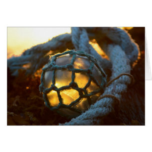 Glass float glows at sunset, Alaska