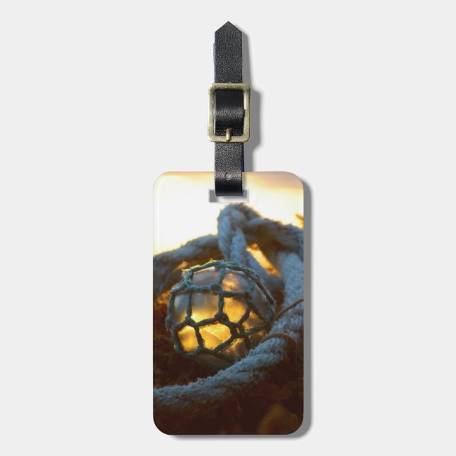 Glass float glows at sunset, Alaska Luggage Tag (Front Vertical)