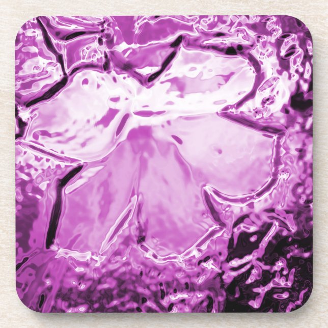 Glass Flower Purple Coaster (Front)