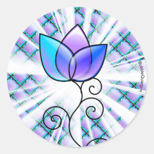 Glass flower stickers
