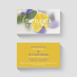 Glass Flowers Florist Yellow Business Card