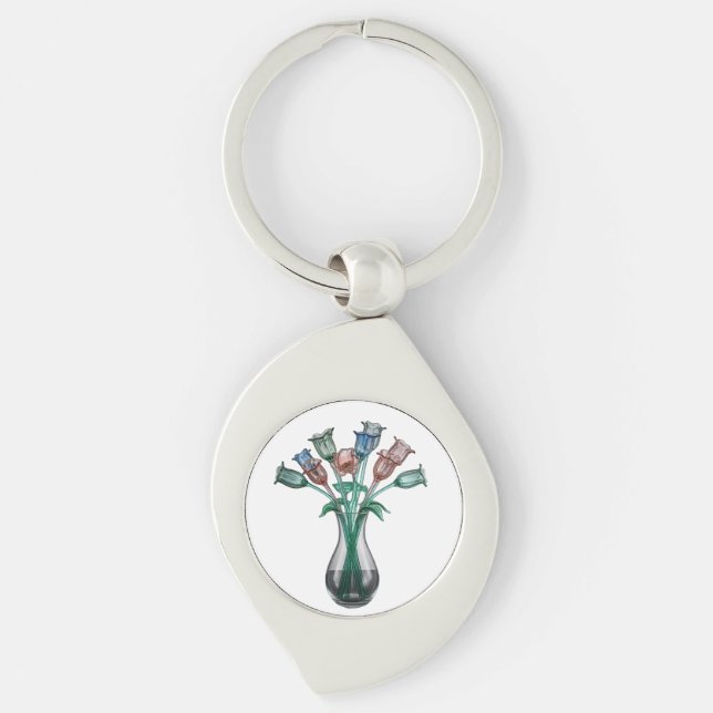 Glass Flowers  Keychain (Front)