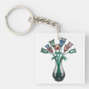 Glass Flowers Keychain