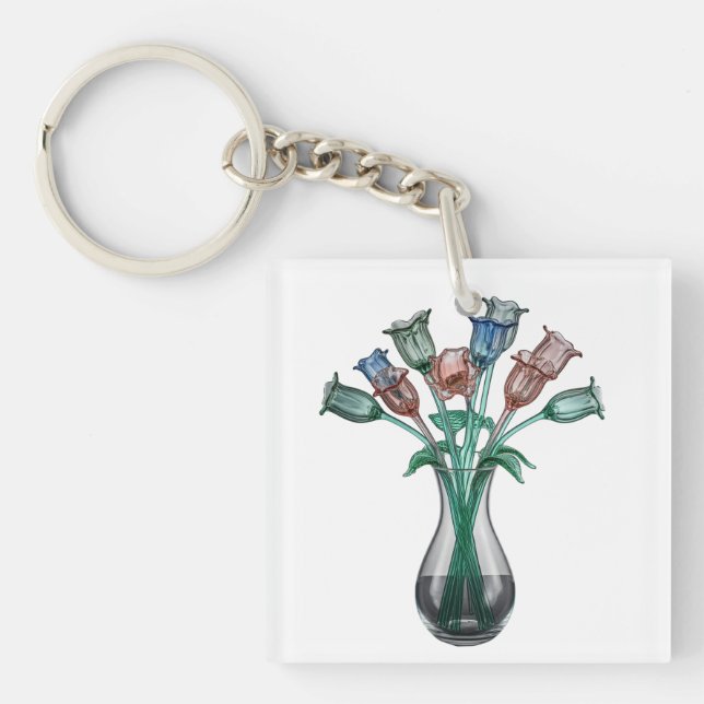 Glass Flowers  Keychain (Front)