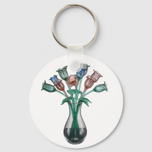 Glass Flowers  Keychain
