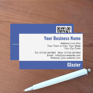 Glass & Glazing Glazier QR Code Business Card