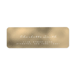 Glass Gold Faux Sepia White Return Address Labels
