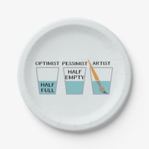 Glass Half Full Funny Meme Paper Plate