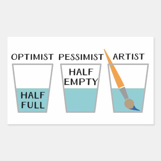 Glass Half Full Funny Meme Sticker (Front)