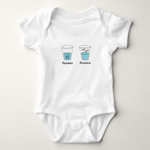 Glass Half Full Or Half Empty Optimist Pessimist Baby Bodysuit