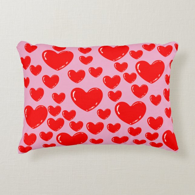 glass hearts accent pillow (Front)