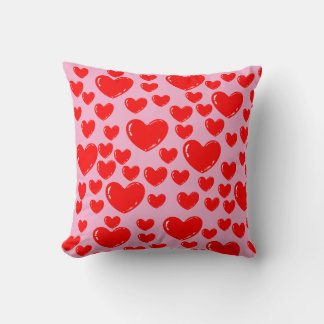 glass hearts throw pillow