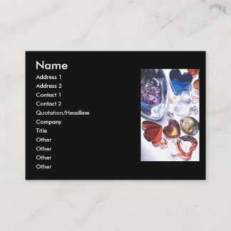 Glass Hearts Watercolor Business Card Template