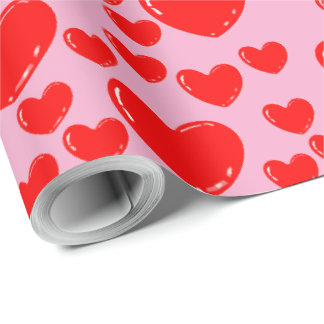 glass hearts wrapping paper