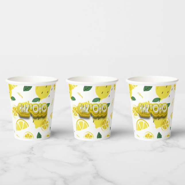 Glass In Alqares-Lemon Acrylic Paper Cups (Multi)