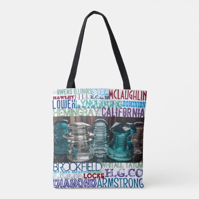 Glass Insulator manufacturers Collectors Tote (Back)
