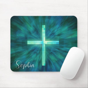 Glass Jesus Cross Jesus Faith Christian Custom Mouse Pad