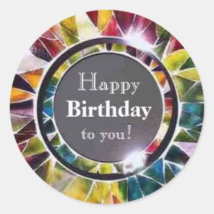 Glass Jewellery Luxury Happy Birthday Sticker