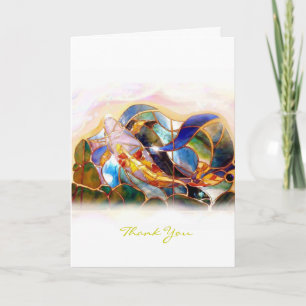 Glass Koi Fish Thank You Greeting Card vertical