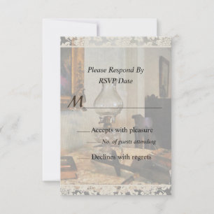 Glass Lamp and Stereopticon Wedding Products RSVP Card