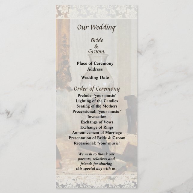 Glass Lamp and Stereopticon Wedding Program (Front)