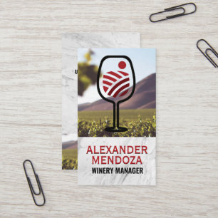 Glass Landscapes Grapes Tastings Vineyard Business Card