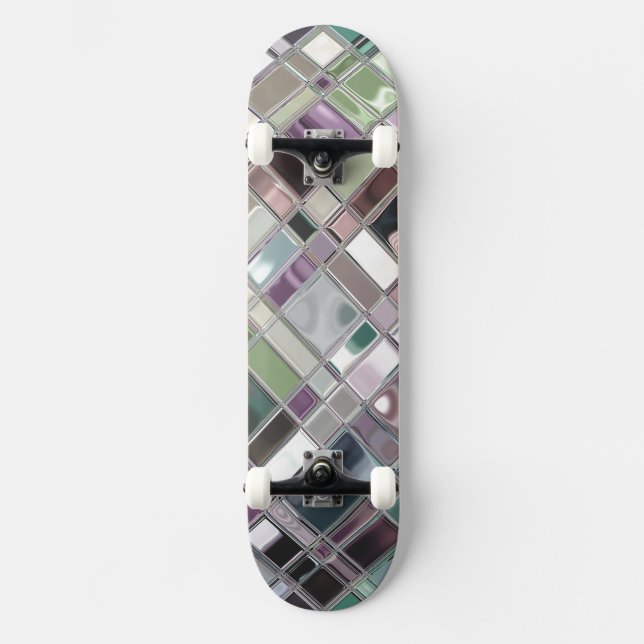 Glass Like Shiney Mosaic Pattern Skateboard (Front)