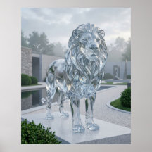 Glass Lion Sculpture Dawn