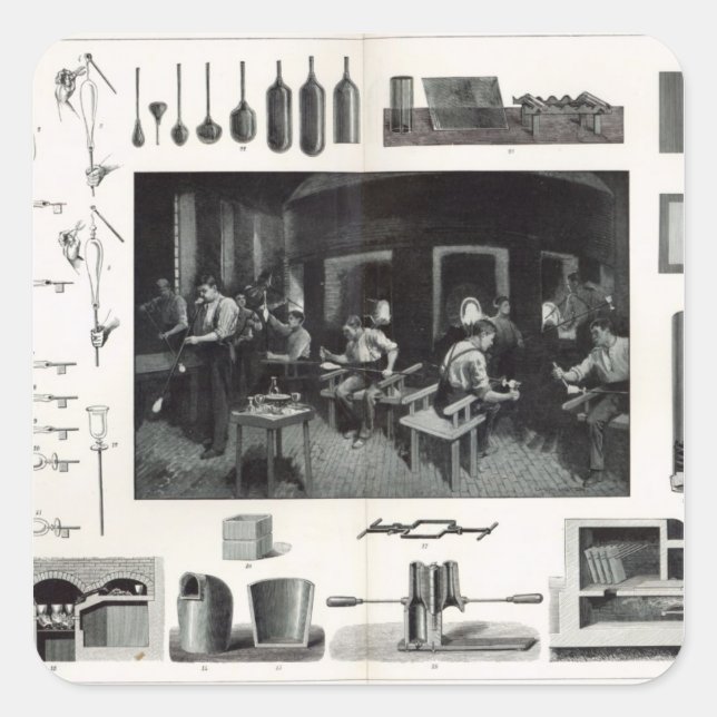 Glass manufacture square sticker (Front)