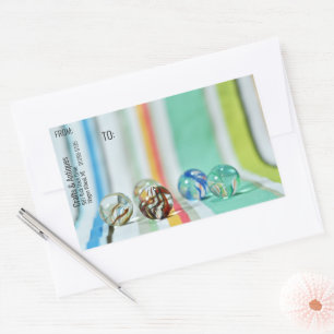 Glass Marbles w/ multi-coloured stripes 3-D look Sticker
