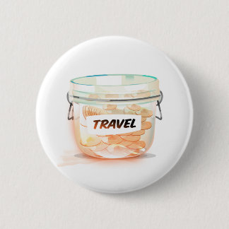Glass Money Travel Jar 2 Inch Round Button