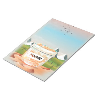 Glass Money Travel Jar Notepad