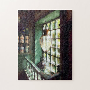 Glass Mortar and Pestle on Windowsill Jigsaw Puzzle