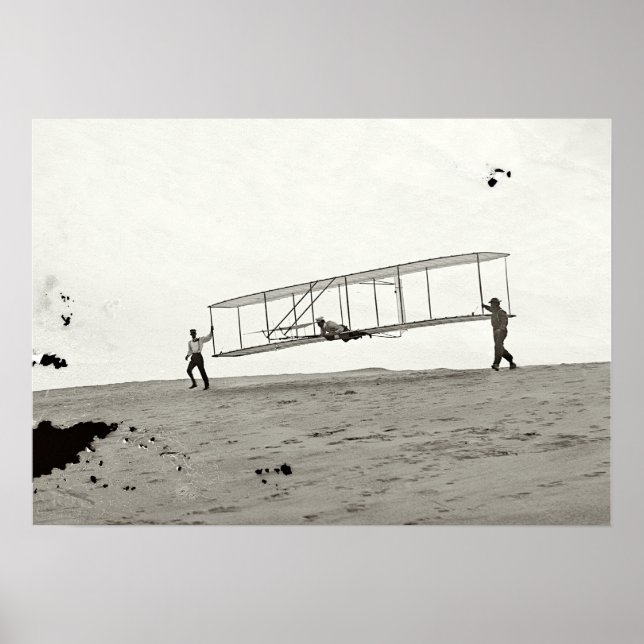 GLASS NEGATIVE WRIGHT GLIDER FIRST FLIGHT 1902 POSTER (Front)