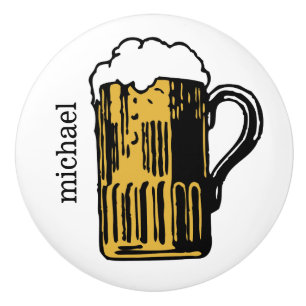 Glass of Beer custom name ceramic knob