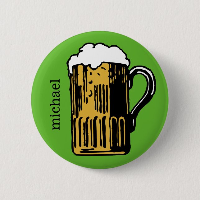 Glass of Beer custom name & colour button (Front)